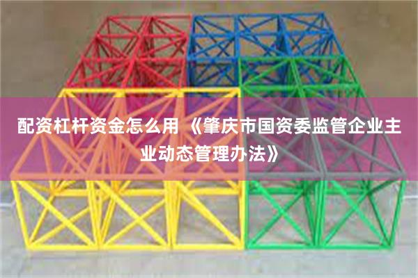 配资杠杆资金怎么用 《肇庆市国资委监管企业主业动态管理办法》