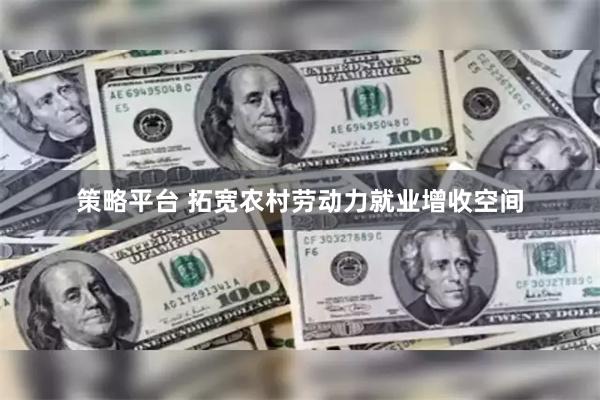 策略平台 拓宽农村劳动力就业增收空间