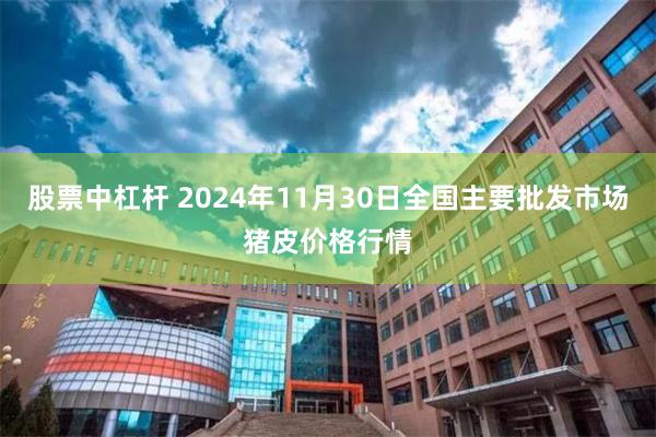 股票中杠杆 2024年11月30日全国主要批发市场猪皮价格行情