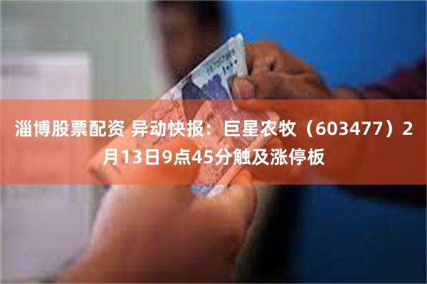 淄博股票配资 异动快报：巨星农牧（603477）2月13日9点45分触及涨停板