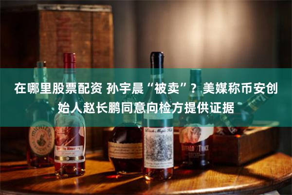 在哪里股票配资 孙宇晨“被卖”？美媒称币安创始人赵长鹏同意向检方提供证据