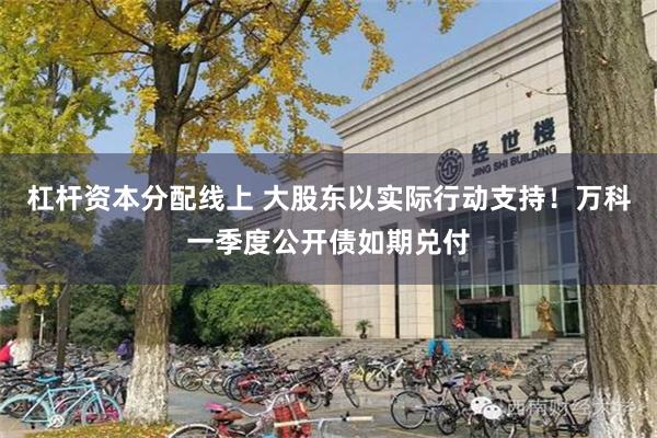 杠杆资本分配线上 大股东以实际行动支持！万科一季度公开债如期兑付