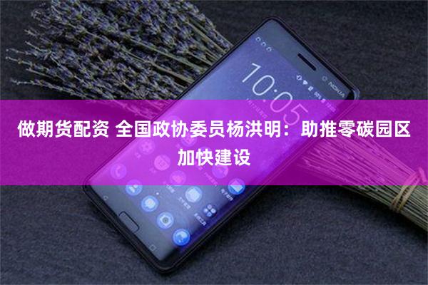 做期货配资 全国政协委员杨洪明：助推零碳园区加快建设