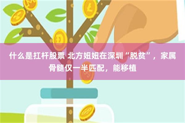 什么是扛杆股票 北方妞妞在深圳“脱贫”，家属骨髓仅一半匹配，能移植